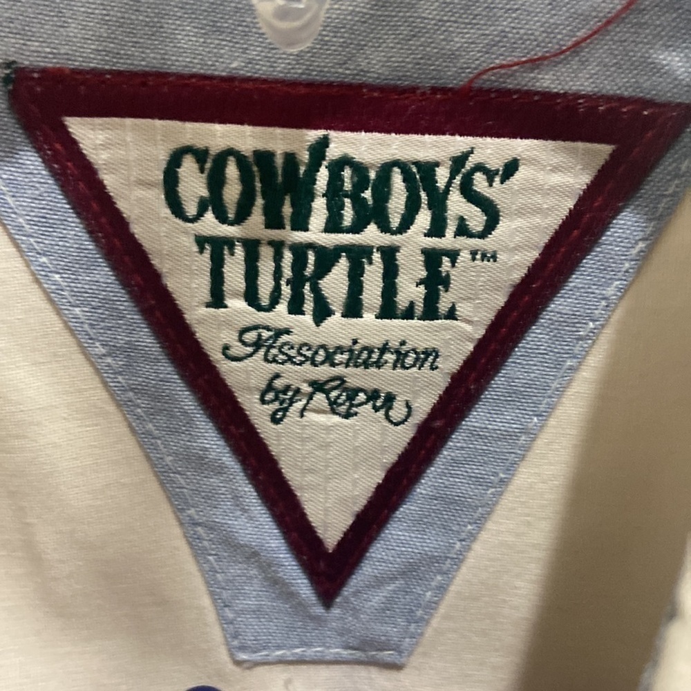 Vintage Cowboys Turtle mens shirt Boot  Tack print - Picture 2 of 4